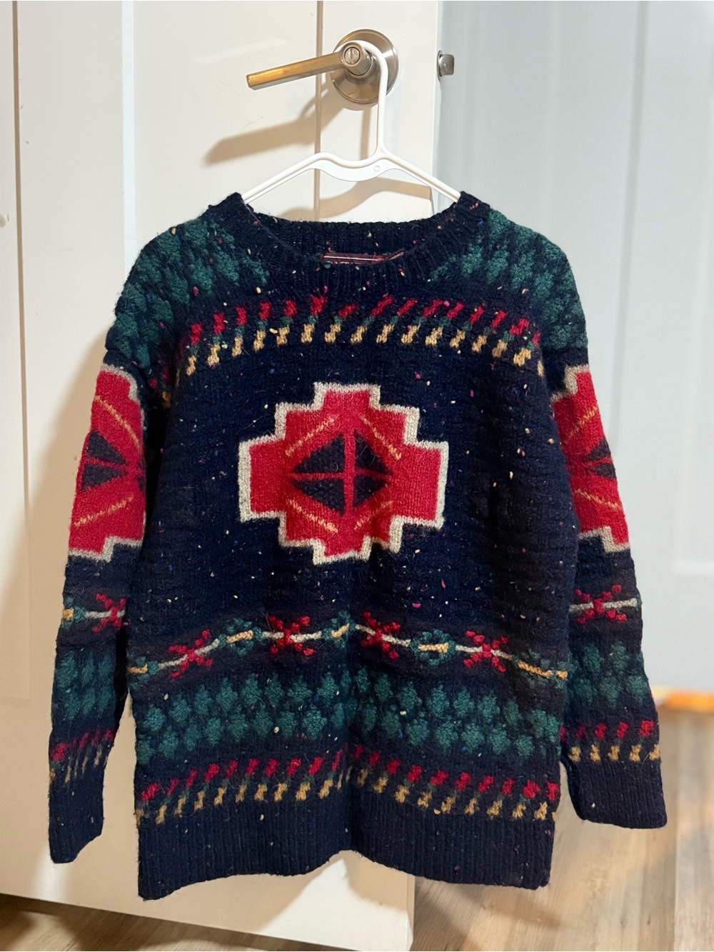 Vintage Kenneth Stevens Wool Southwestern Geometric Sweater Size M